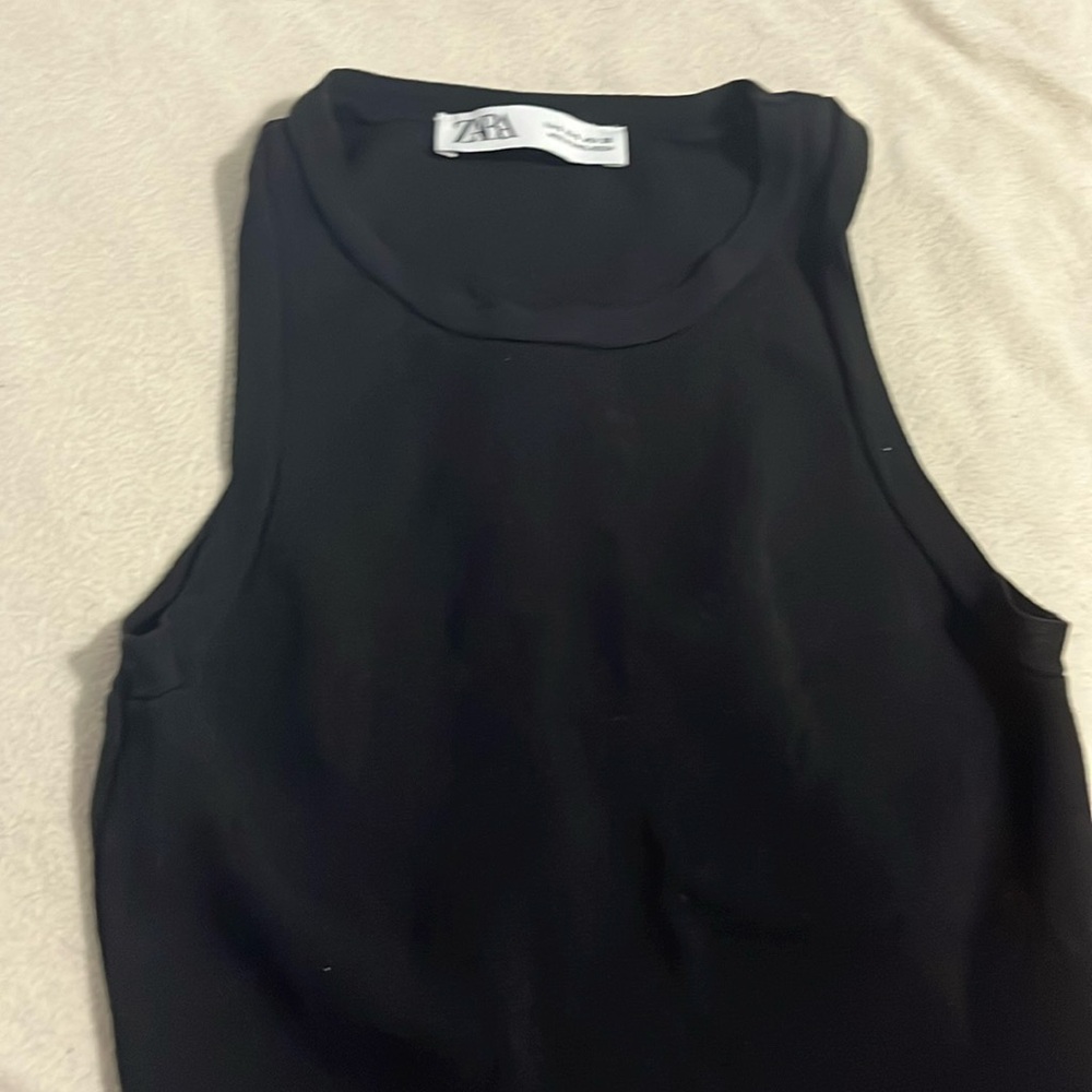 black zara tank top